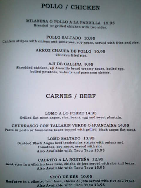 Gran Chimu - Boynton Beach, FL menu_pic