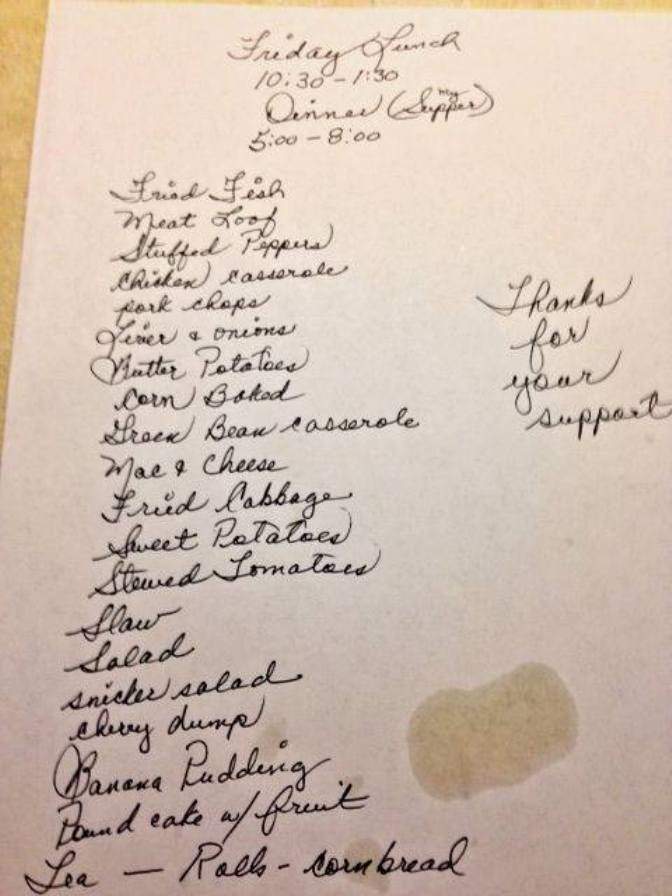 Granny's Place - White House, TN menu_pic
