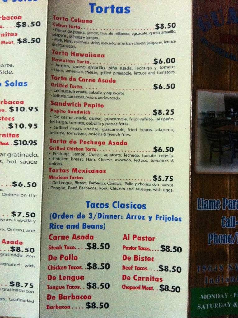 Guatemex Restaurant - Indiantown, FL menu_pic