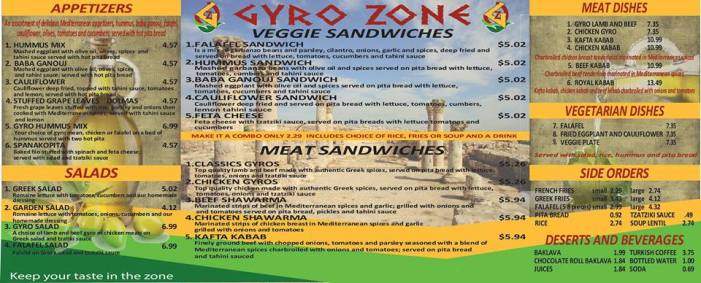 Gyro Zone - University Place, WA menu_pic