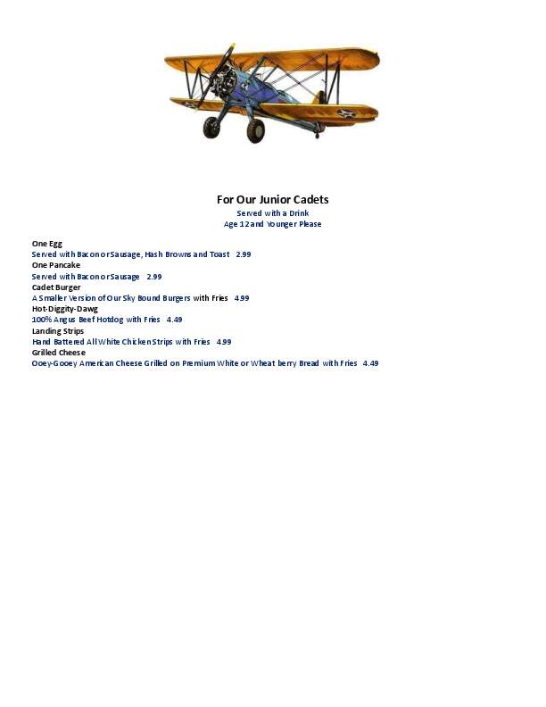 Happy Hangar Cafe - Lutz, FL menu_pic