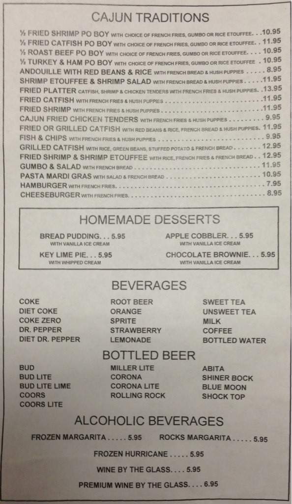 Happy's Fish House - Tyler, TX menu_pic