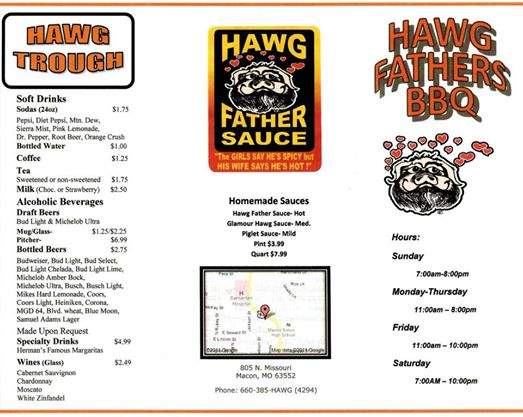 Hawg Fathers BBQ - Macon, MO menu_pic
