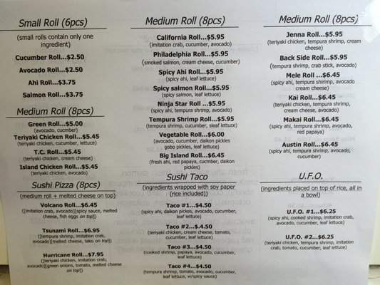 Hayashi's You Make Da Role - Kailua Kona, HI menu_pic