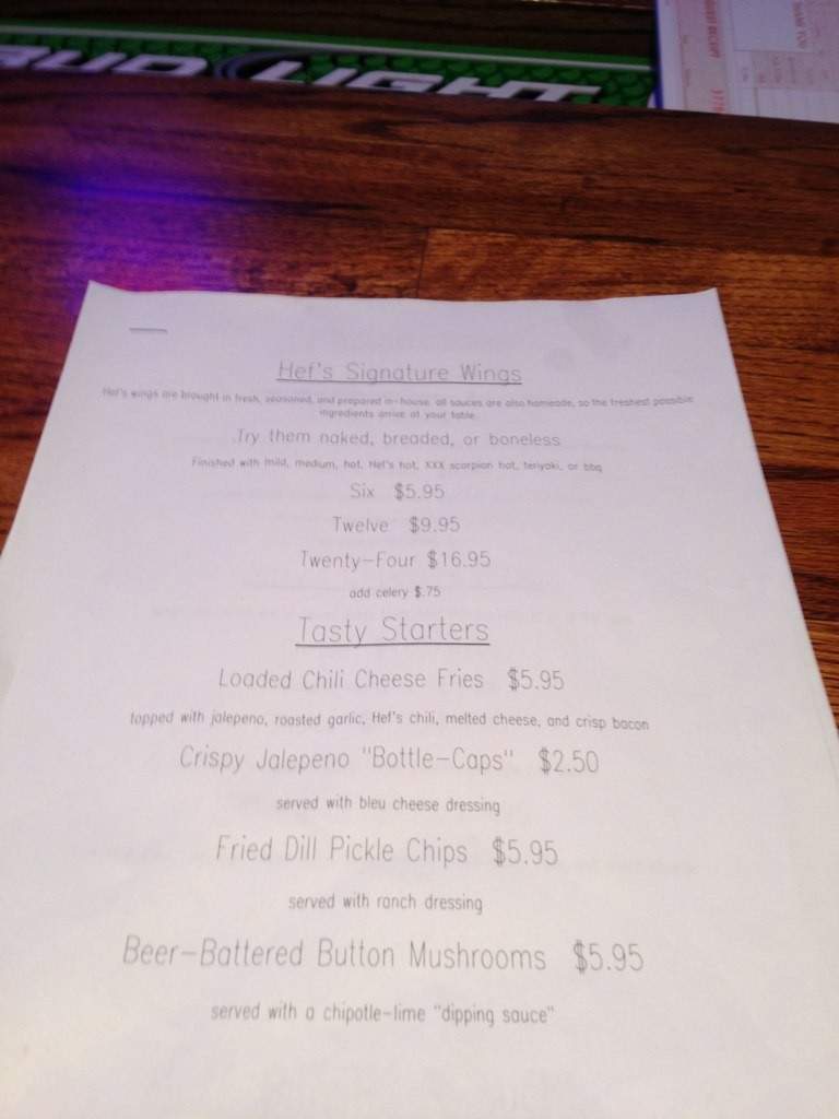 Hef's - Spruce Pine, NC menu_pic