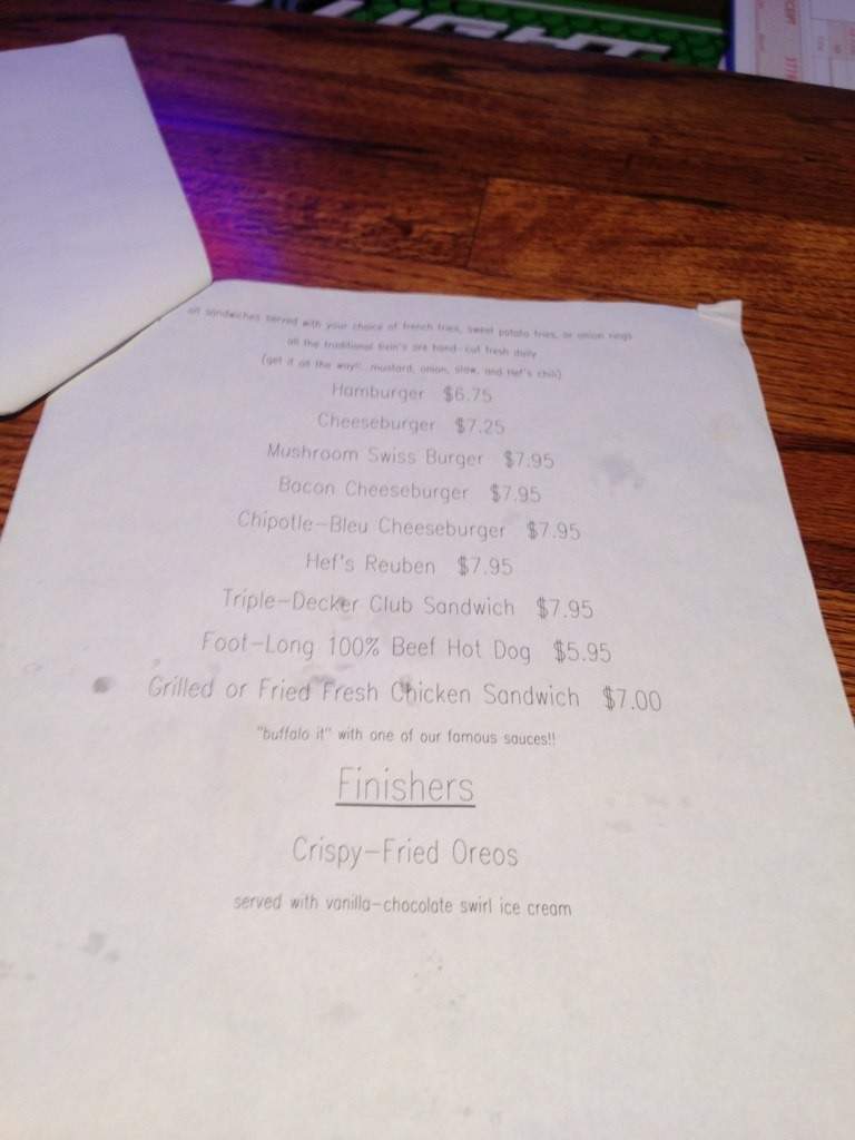 Hef's - Spruce Pine, NC menu_pic