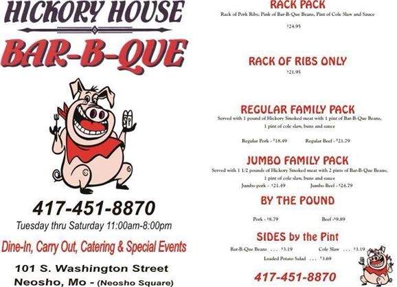 Hickory house BBQ - Neosho, MO menu_pic