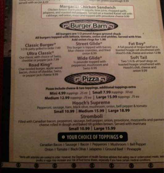 Hooch's 95 Bar & Grill - Fort Mohave, AZ menu_pic