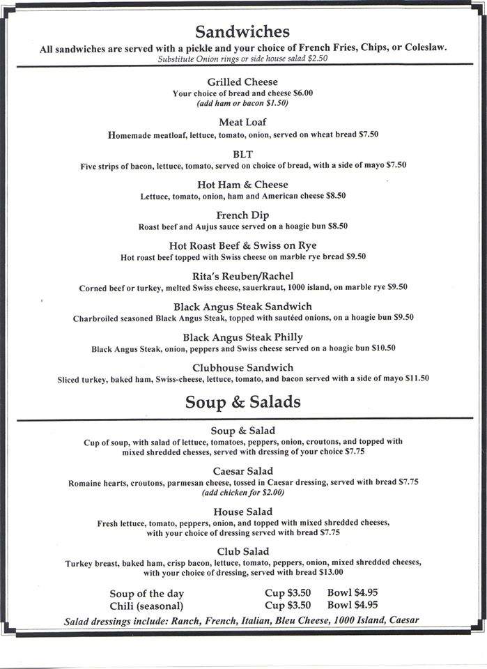 Huey's Saloon - Saint Paul, MN menu_pic