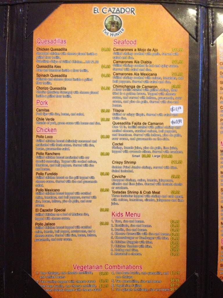 Hunter El Cazador - Lincoln, AR menu_pic