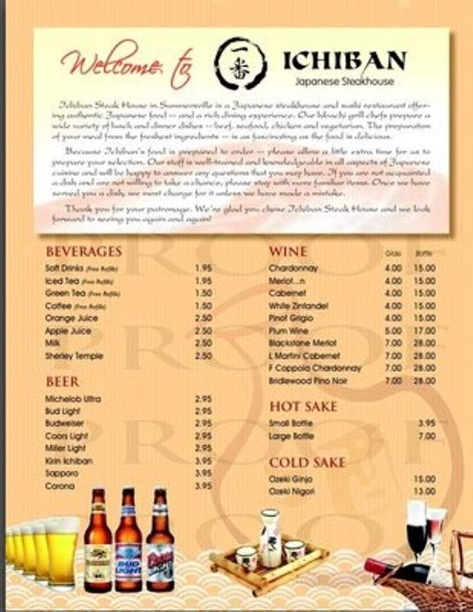Ichiban Japanese Steakhouse - Summersville, WV menu_pic