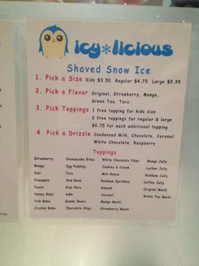 Icy Licious - Chino Hills, CA menu_pic