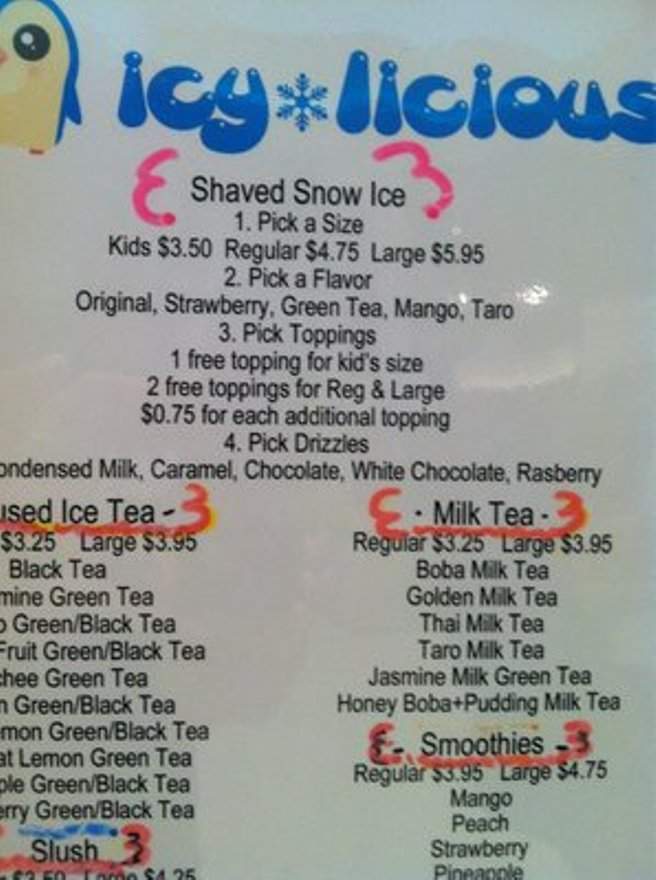 Icy Licious - Chino Hills, CA menu_pic