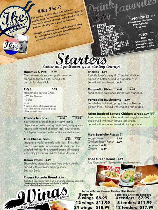 Ike's Place - Abilene, KS menu_pic