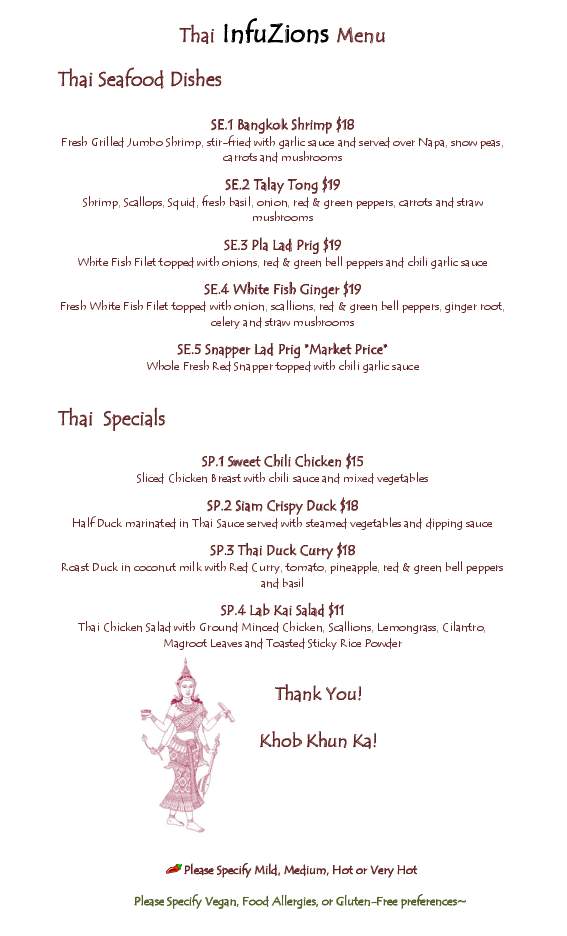 Infuzions Thai & Vietnamese Restaurant - Sarasota, FL menu_pic