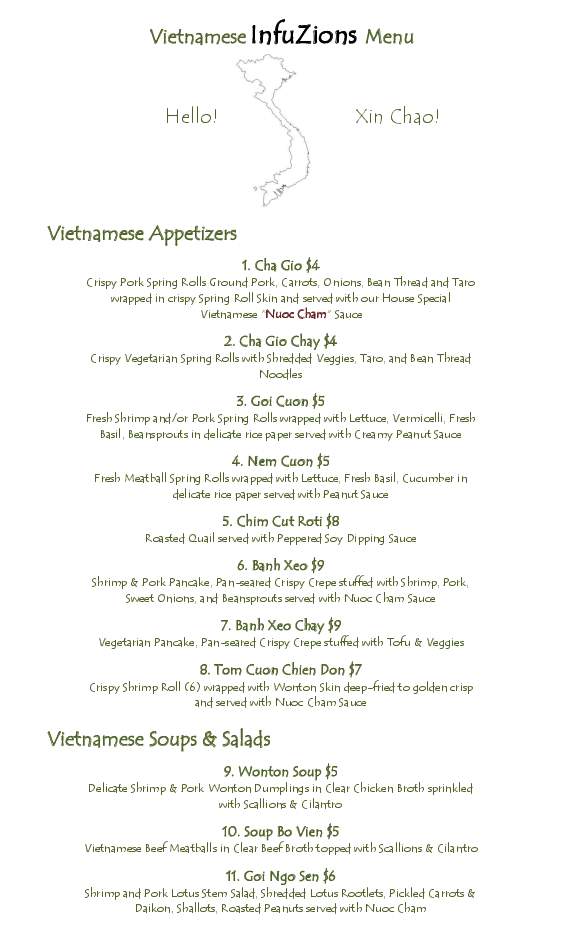 Infuzions Thai & Vietnamese Restaurant - Sarasota, FL menu_pic