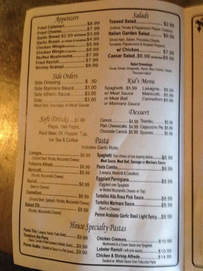 Italian Garden - Lubbock, TX menu_pic
