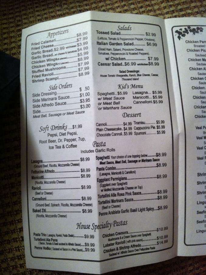 Italian Garden - Lubbock, TX menu_pic