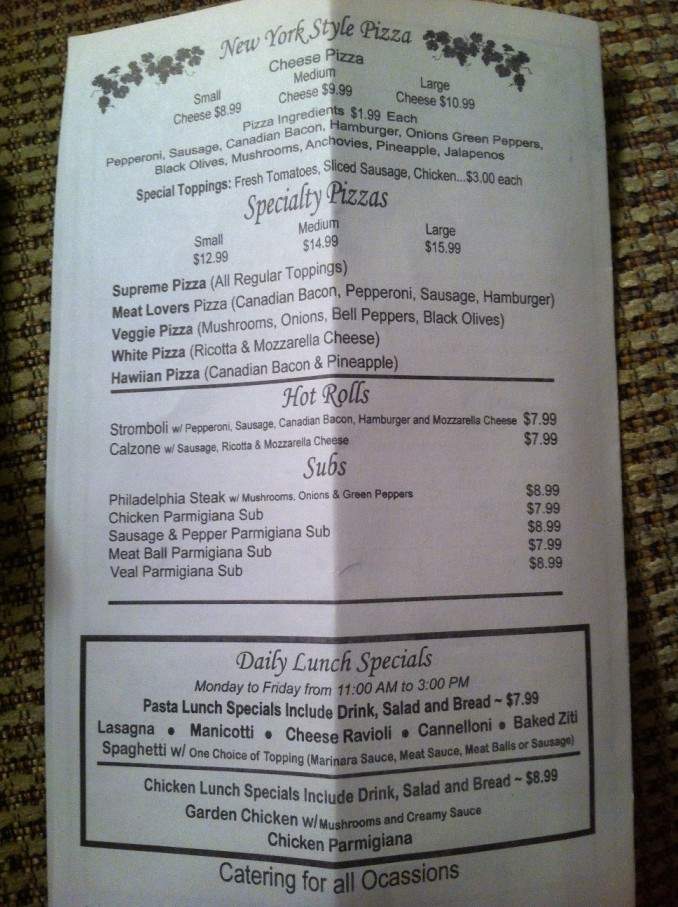 Italian Garden - Lubbock, TX menu_pic
