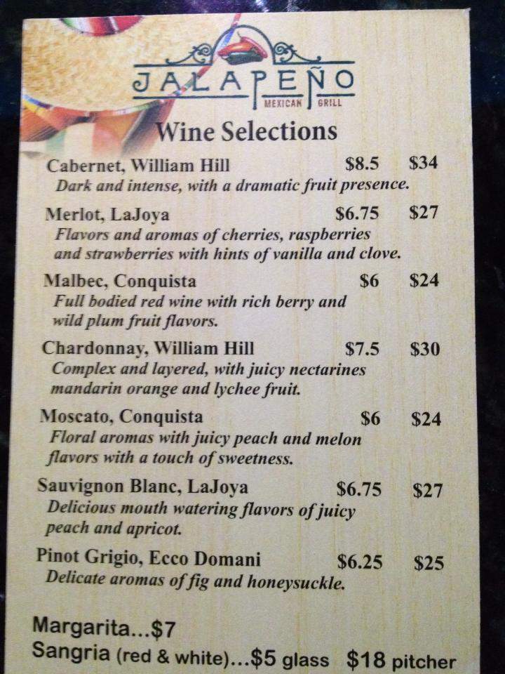 Jalapeno Mexican Grill - Tampa, FL menu_pic