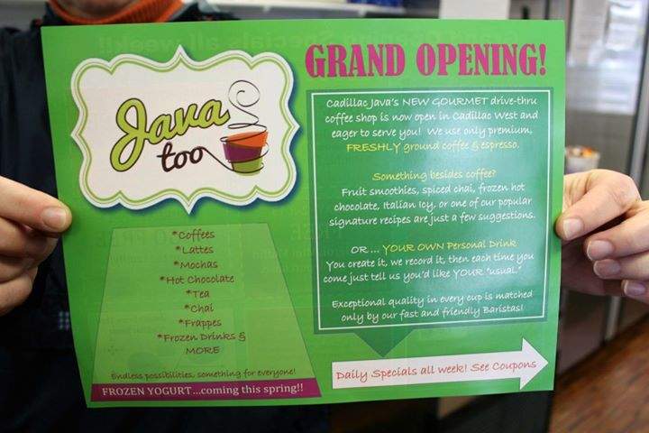 Java Too - Cadillac, MI menu_pic