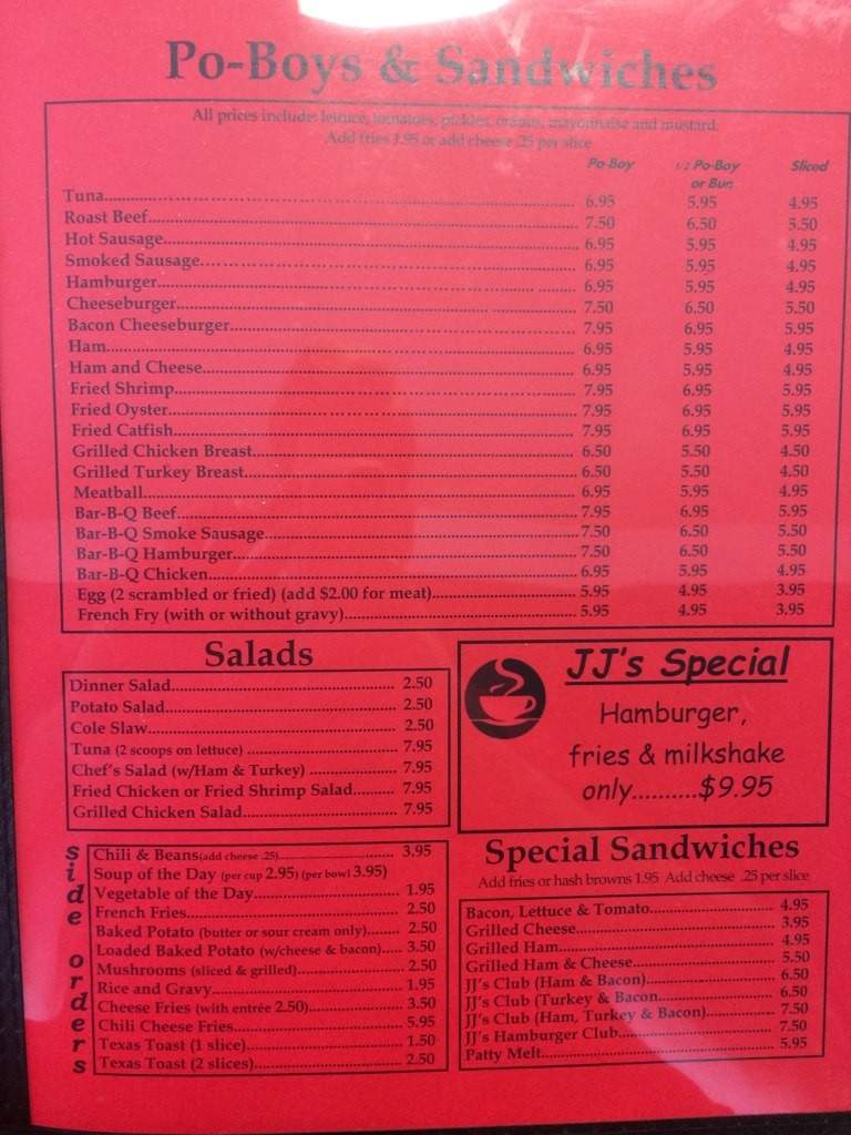 JJ's Diner - Harahan, LA menu_pic