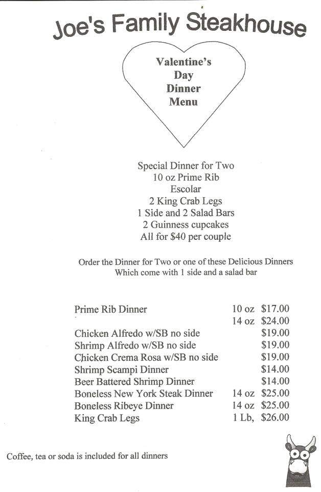 Joes Family Steakhouse - Conrad, MT menu_pic
