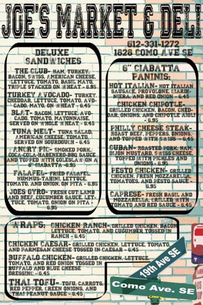 Joe's Market & Deli - Minneapolis, MN menu_pic