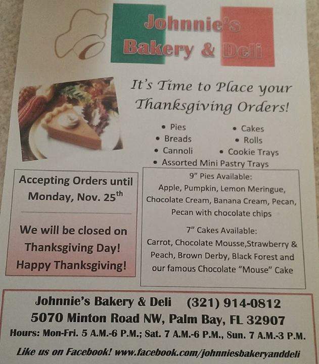 Johnnie's Bakery & Deli - Palm Bay, FL menu_pic