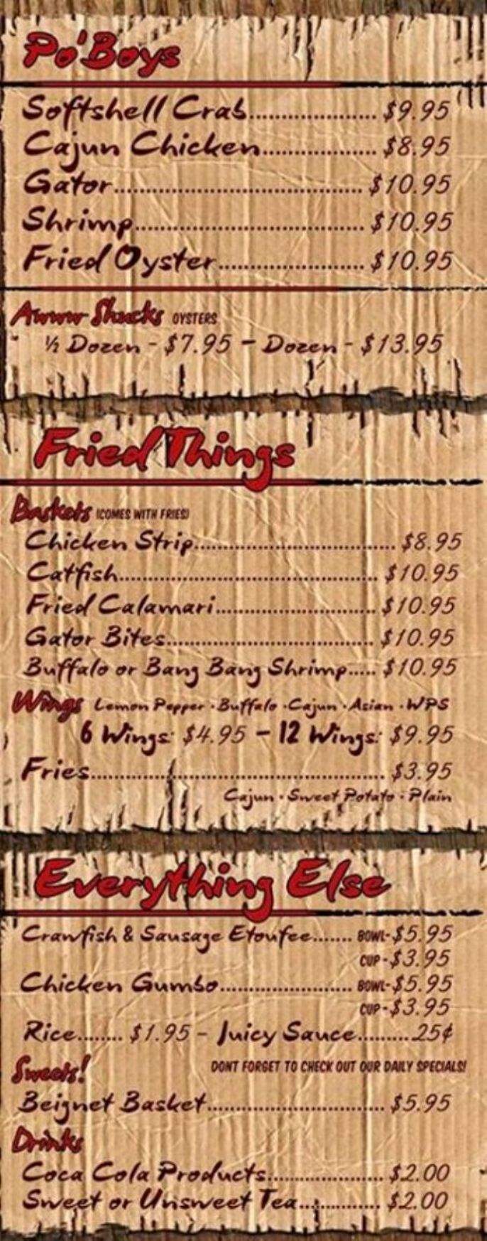 Juicy Tails - Fayetteville, AR menu_pic