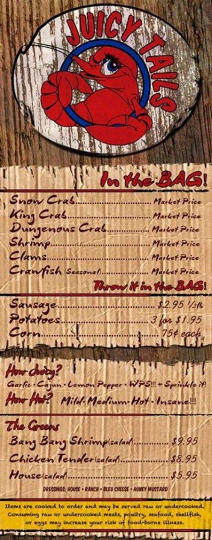 Juicy Tails - Fayetteville, AR menu_pic