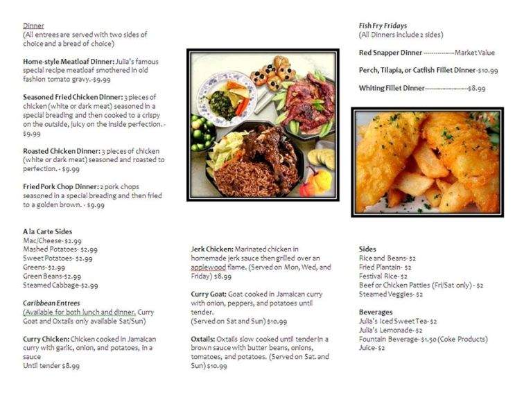 Julia's American and Caribbean Food - Indianapolis, IN menu_pic