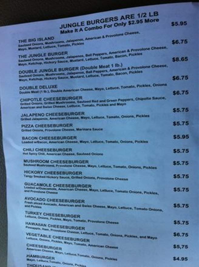 Jungle Burger - Terrell, TX menu_pic