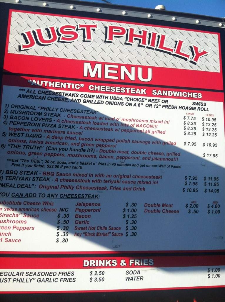 Just Philly - Bellingham, WA menu_pic