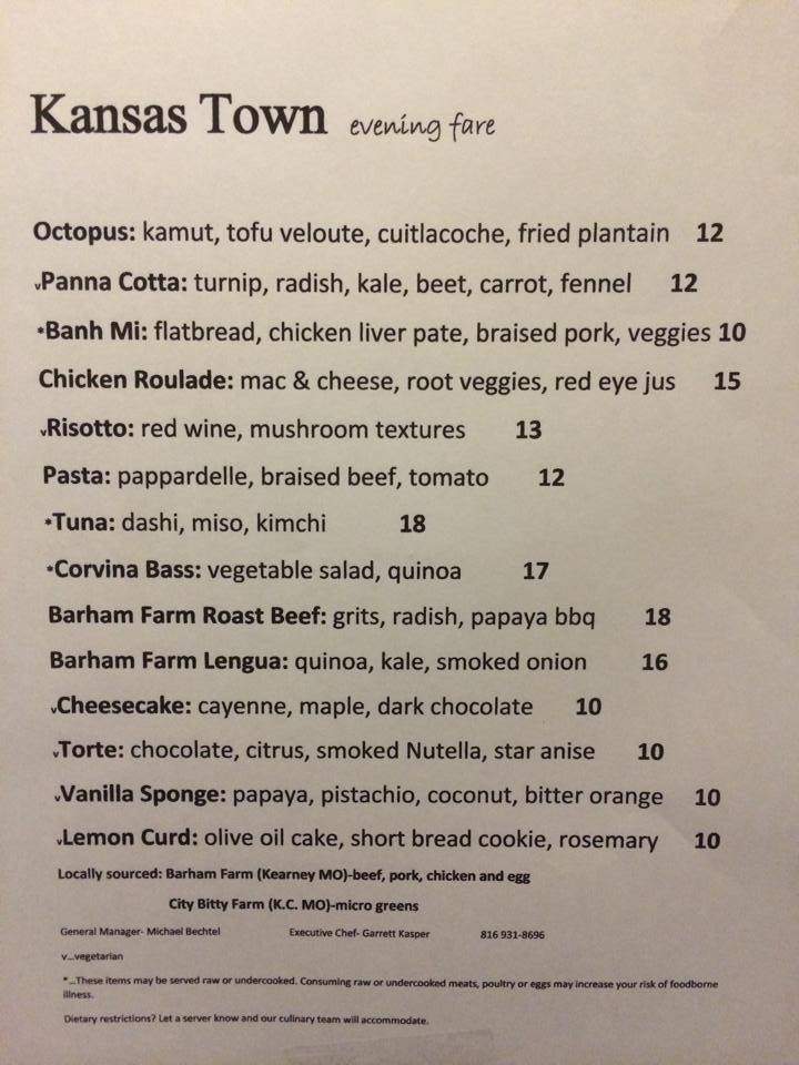 Kansas Town - Kansas City, MO menu_pic