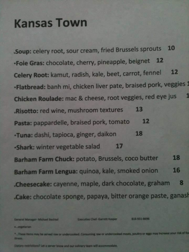 Kansas Town - Kansas City, MO menu_pic