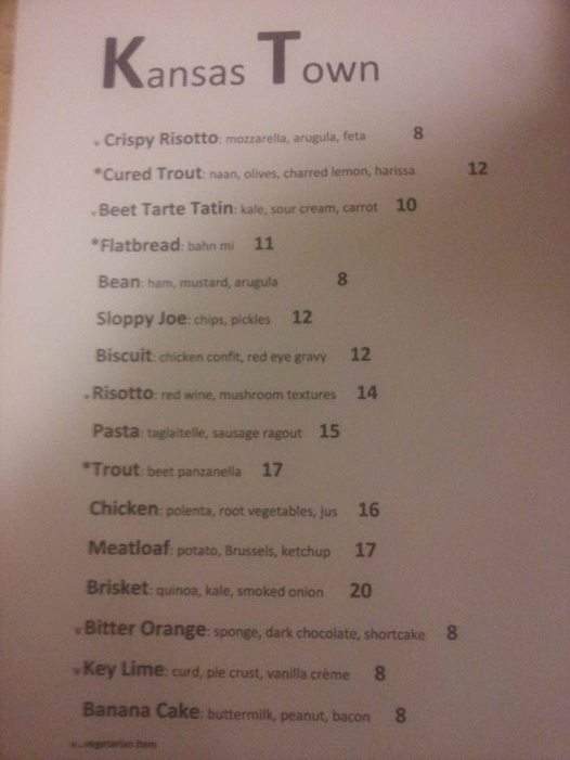 Kansas Town - Kansas City, MO menu_pic