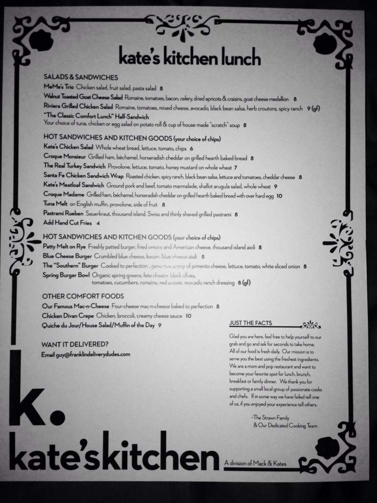 Kate's Kitchen - Franklin, TN menu_pic