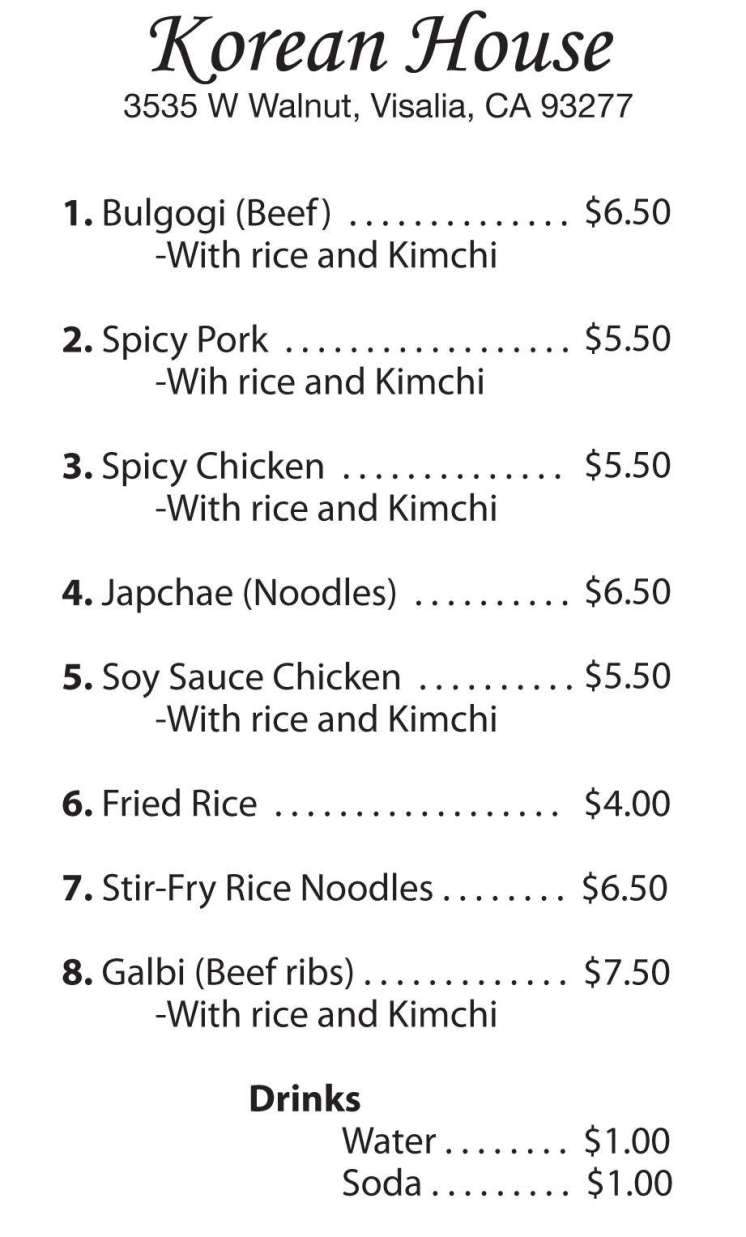 /380215872/Korean-House-Menu-Visalia-CA - Visalia, CA