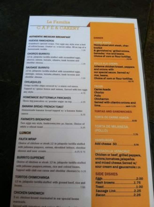 La Familia - Galena, IL menu_pic