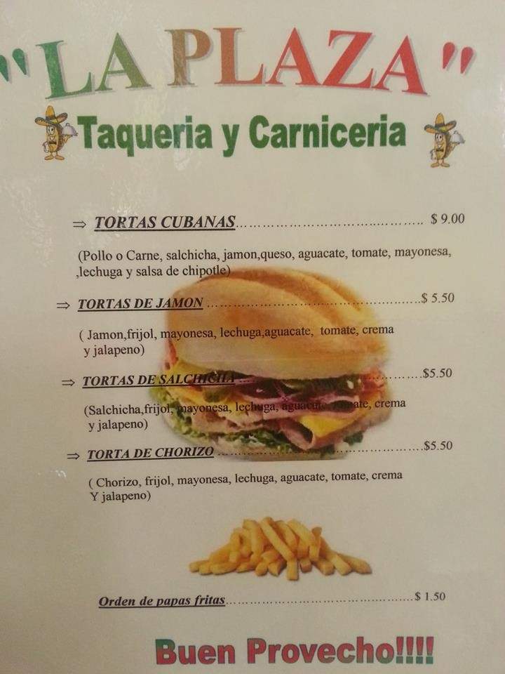 La Plaza Taqueria - Auburn, AL menu_pic