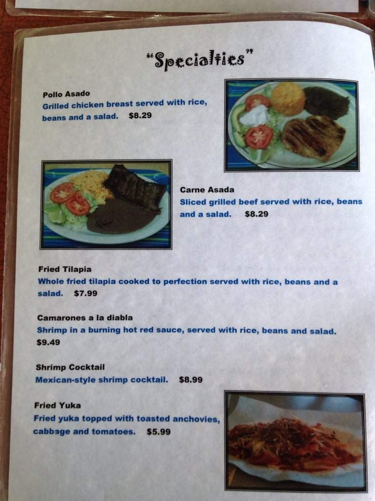 La Salvadorena - Russellville, AR menu_pic