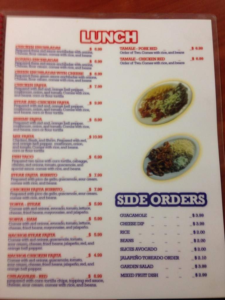 Las Palmitas - Bartlett, TN menu_pic