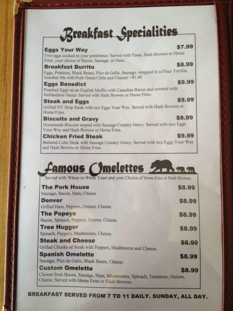Lazy Bear Restaurant - New Castle, CO menu_pic