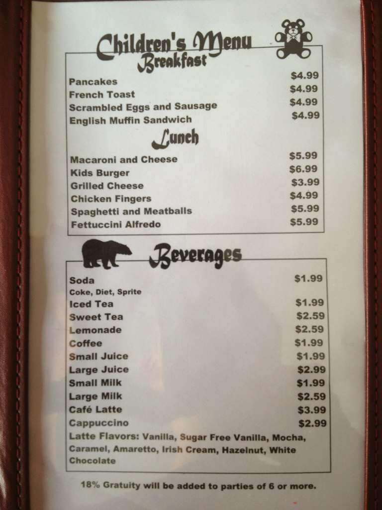 Lazy Bear Restaurant - New Castle, CO menu_pic