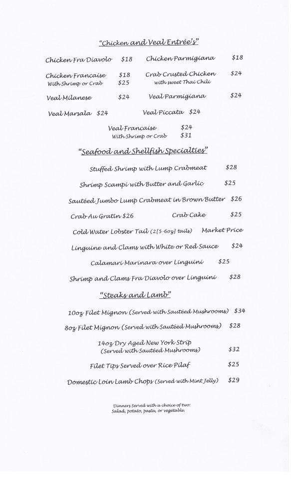 Leonard's Fine Dining - Hazleton, PA menu_pic