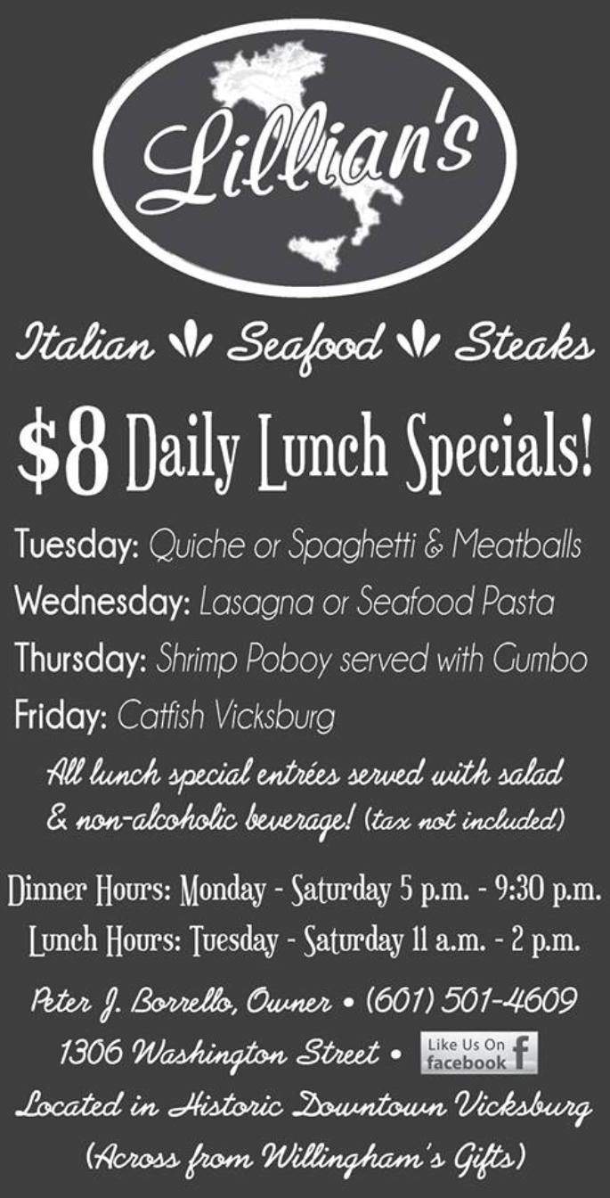 Lillian's - Vicksburg, MS menu_pic