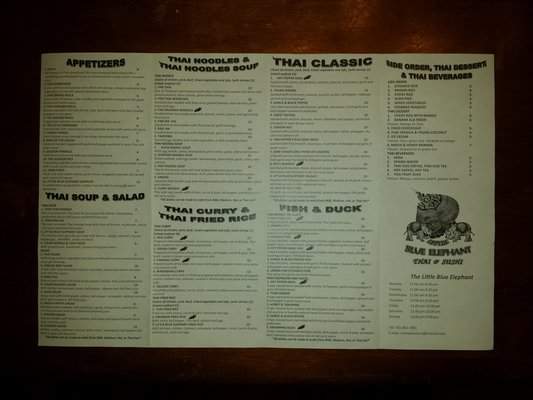 Little Blue Elephant - Minot, ND menu_pic