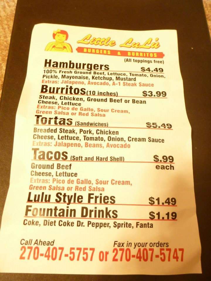 Little Lulu's - Tompkinsville, KY menu_pic