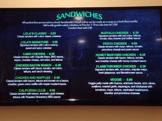 Lola's Chicken Shack - Alameda, CA menu_pic